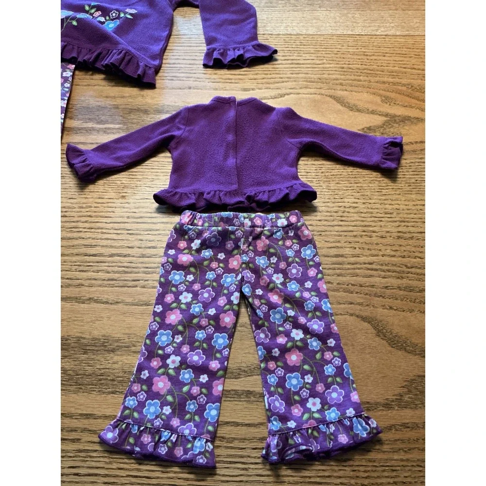 My Twinn Purple Floral Fleece Pajama Set with Matching Doll Outfit and Shoes